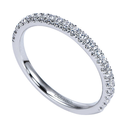 Wedding Band 14k White Gold Diamond Straight