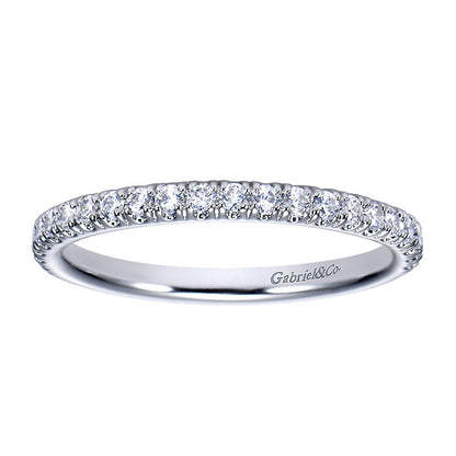 Wedding Band 14k White Gold Diamond Straight