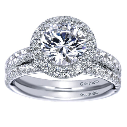 Wedding Band 14k White Gold Diamond Straight