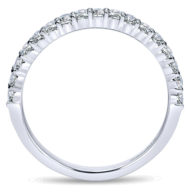 Wedding Band 14k White Gold Diamond Straight