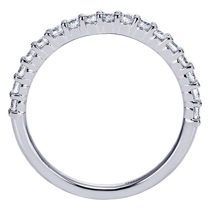 Wedding Band 14k White Gold Diamond Straight
