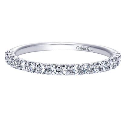 Wedding Band 14k White Gold Diamond Straight