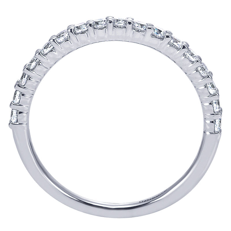 Wedding Band 14k White Gold Diamond Straight