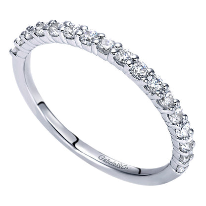 Wedding Band 14k White Gold Diamond Straight