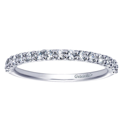 Wedding Band 14k White Gold Diamond Straight