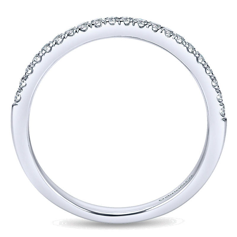 Wedding Band 14k White Gold Diamond Straight