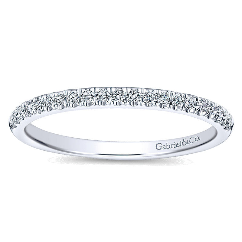 Wedding Band 14k White Gold Diamond Straight