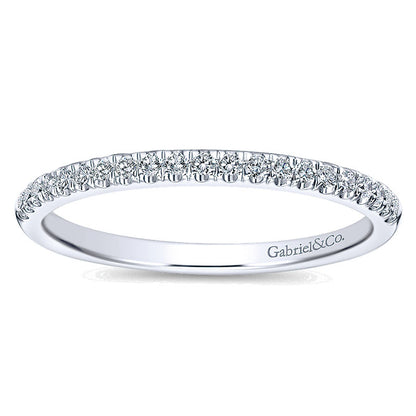 Wedding Band 14k White Gold Diamond Straight