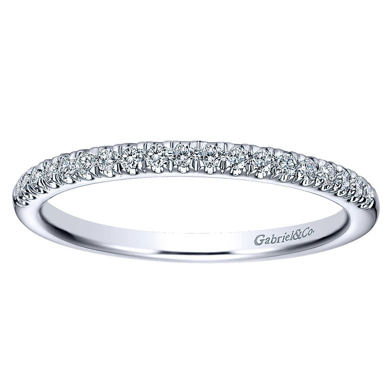 Wedding Band 14k White Gold Diamond Straight