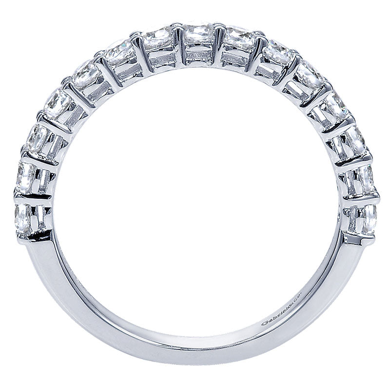 Wedding Band 14k White Gold Diamond Straight