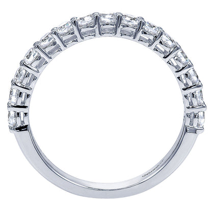 Wedding Band 14k White Gold Diamond Straight