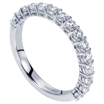 Wedding Band 14k White Gold Diamond Straight