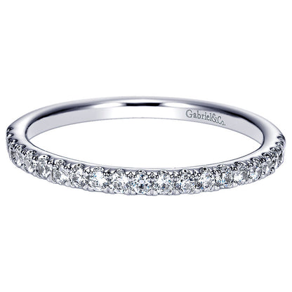 Wedding Band 14k White Gold Diamond Straight