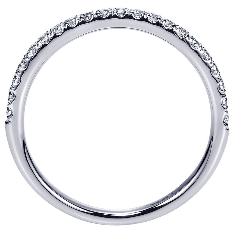 Wedding Band 14k White Gold Diamond Straight