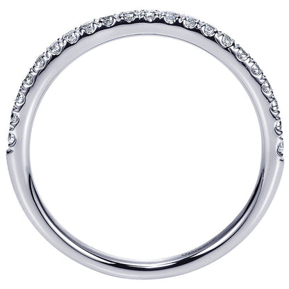 Wedding Band 14k White Gold Diamond Straight