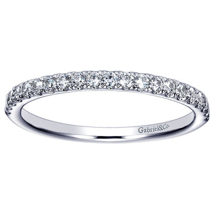 Wedding Band 14k White Gold Diamond Straight