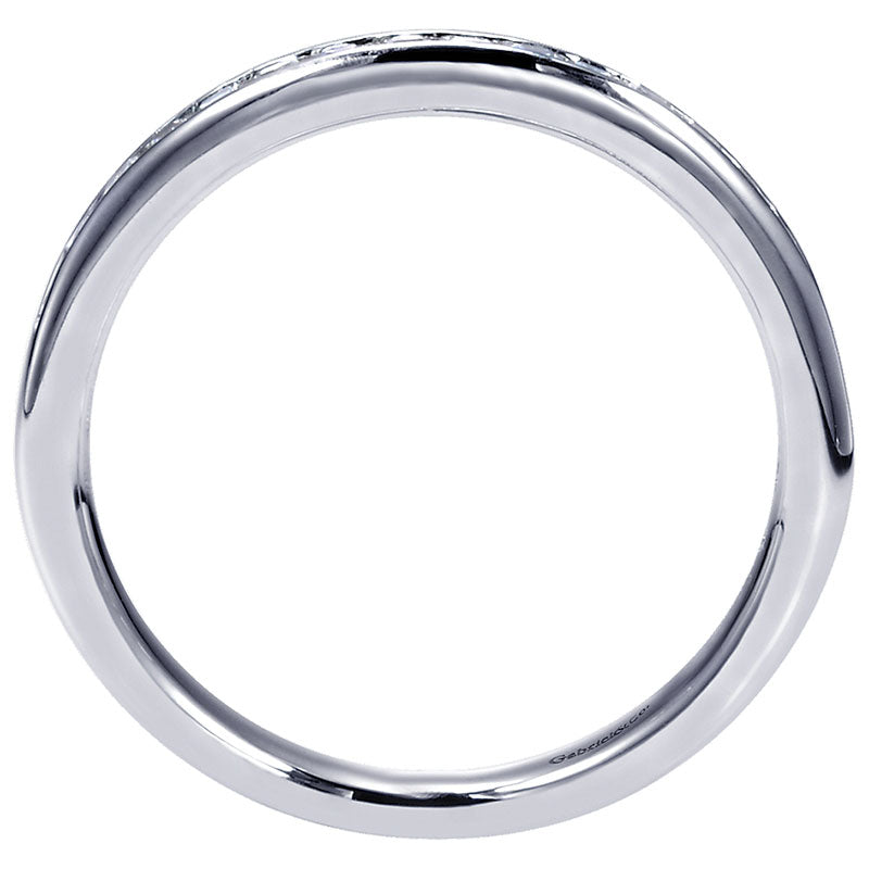 Wedding Band 14k White Gold Diamond Straight