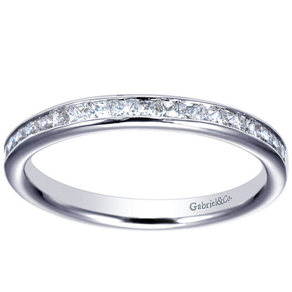 Wedding Band 14k White Gold Diamond Straight