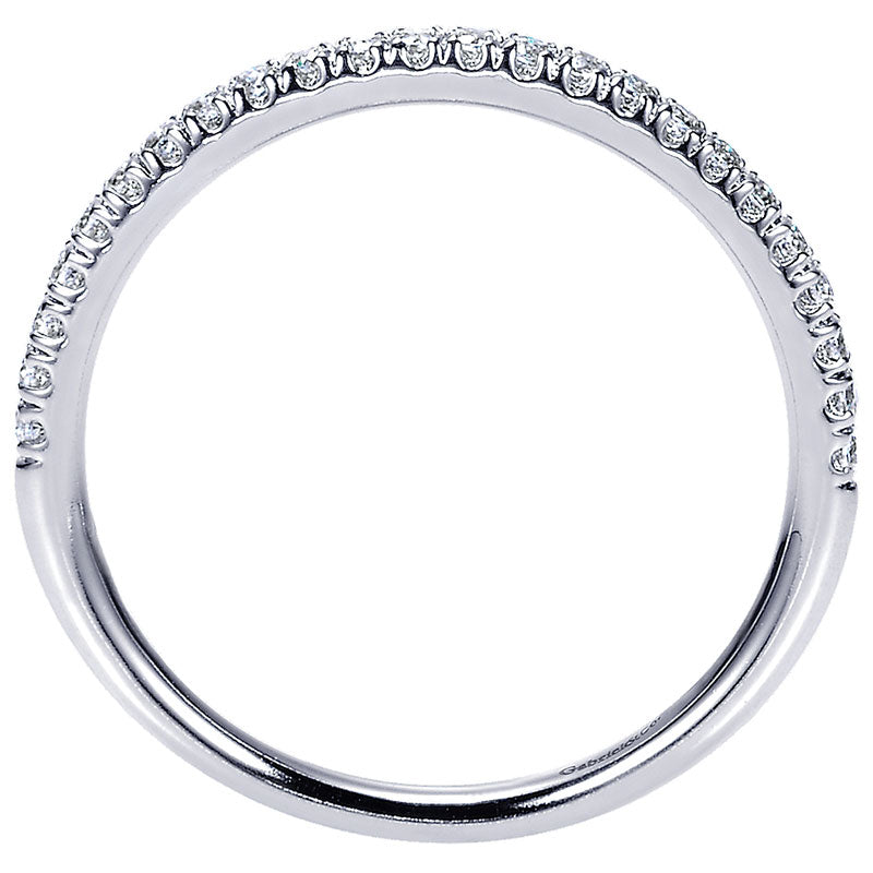 Wedding Band 14k White Gold Diamond Straight