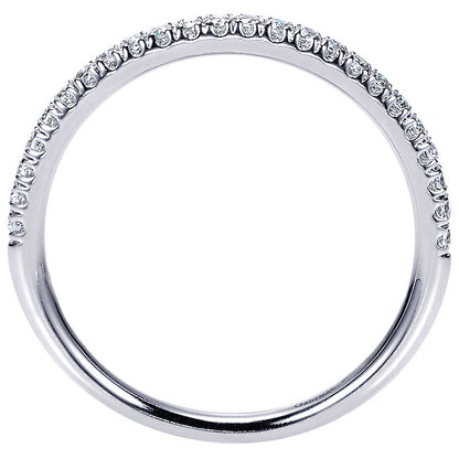 Wedding Band 14k White Gold Diamond Straight