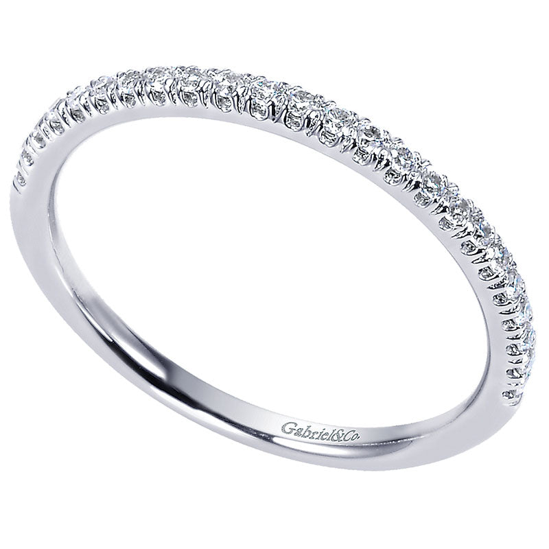 Wedding Band 14k White Gold Diamond Straight