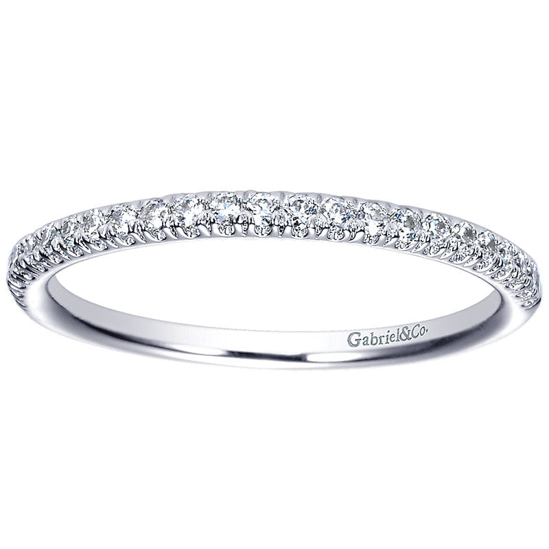Wedding Band 14k White Gold Diamond Straight