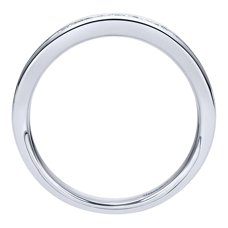 Wedding Band 14k White Gold Diamond Straight