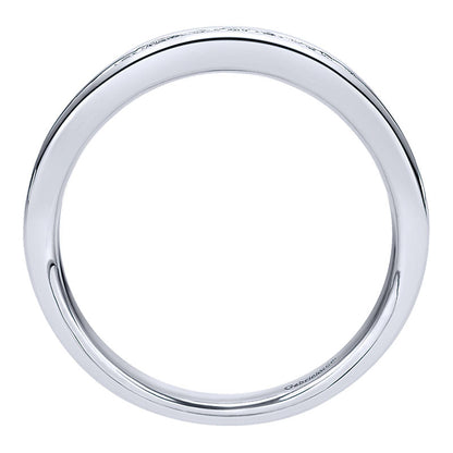 Wedding Band 14k White Gold Diamond Straight