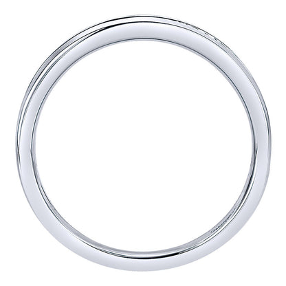Wedding Band 14k White Gold Diamond Straight