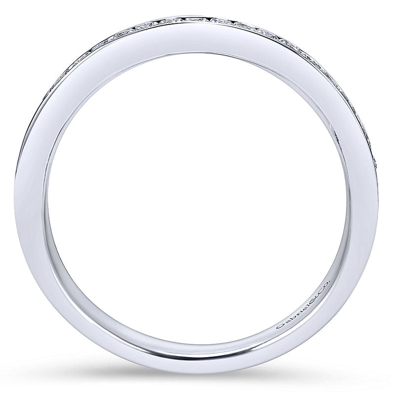 Wedding Band 14k White Gold Diamond Straight