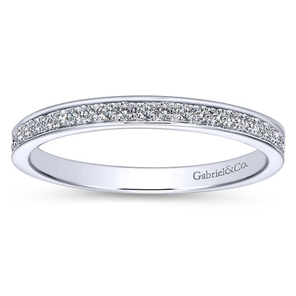 Wedding Band 14k White Gold Diamond Straight