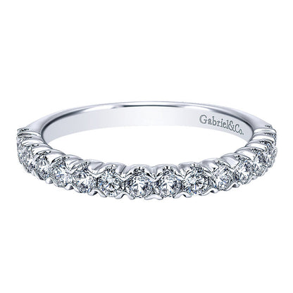 Wedding Band 14k White Gold Diamond Straight