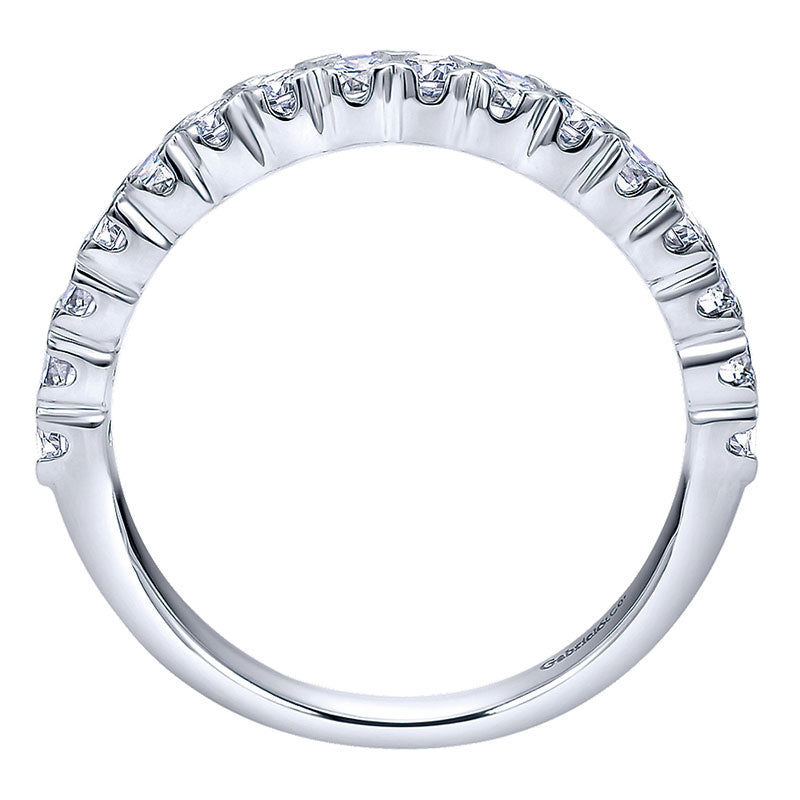 Wedding Band 14k White Gold Diamond Straight