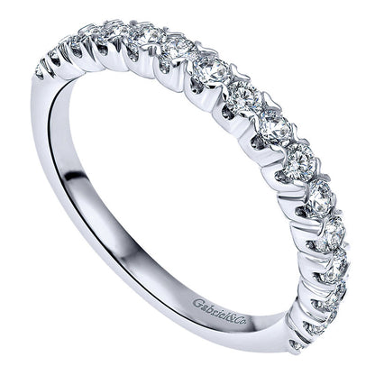 Wedding Band 14k White Gold Diamond Straight