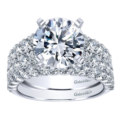 Wedding Band 14k White Gold Diamond Straight