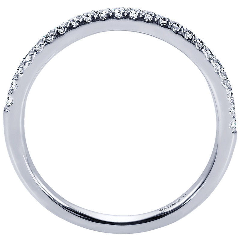 Wedding Band 14k White Gold Diamond Straight
