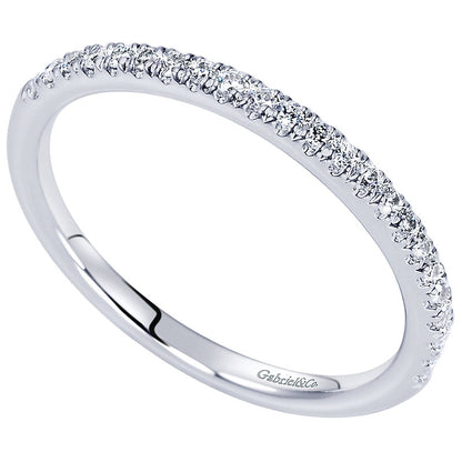 Wedding Band 14k White Gold Diamond Straight