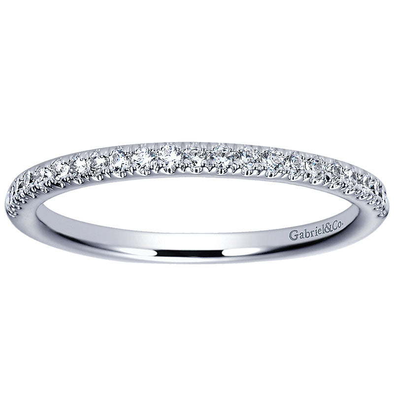 Wedding Band 14k White Gold Diamond Straight
