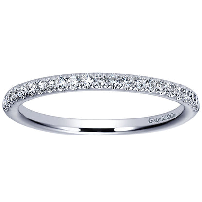 Wedding Band 14k White Gold Diamond Straight