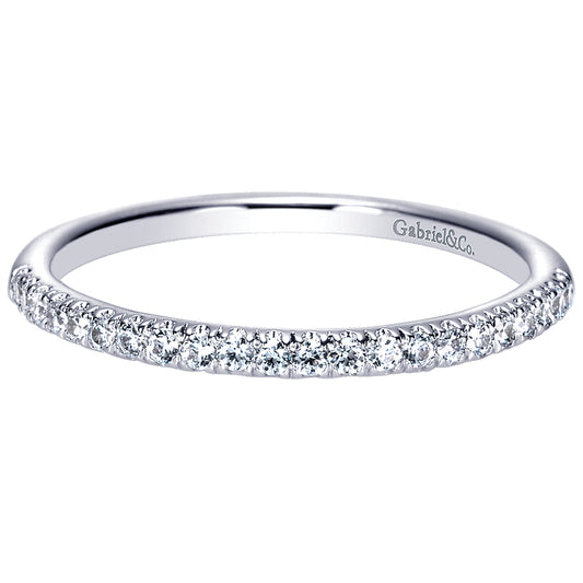 Wedding Band 14k White Gold Contemporary Straight