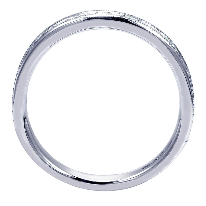 Wedding Band 14k White Gold Diamond Straight