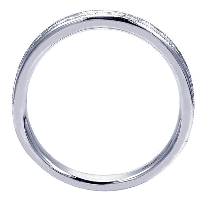 Wedding Band 14k White Gold Diamond Straight