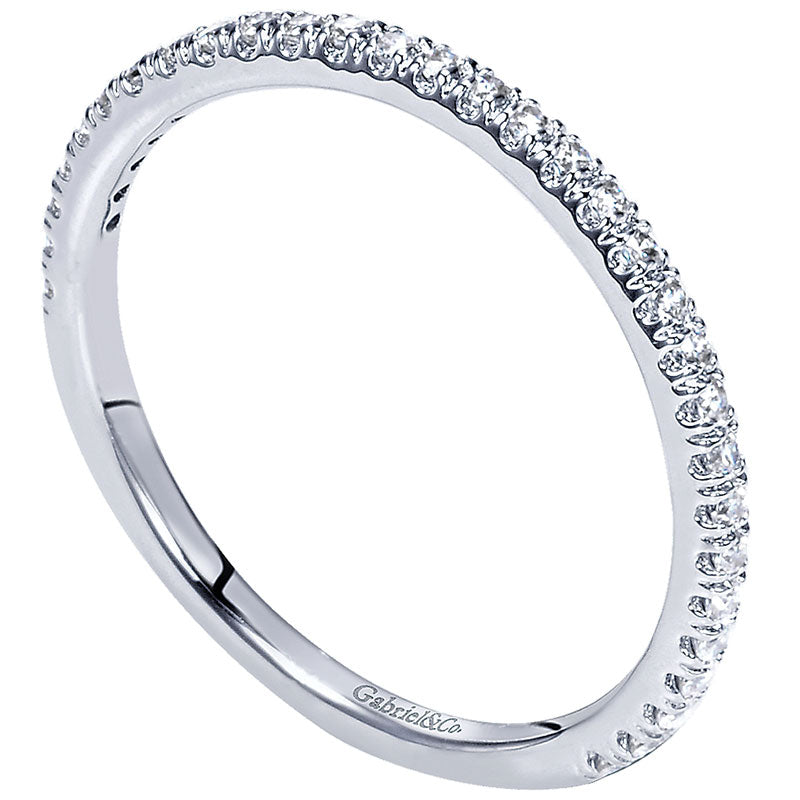 Wedding Band 14k White Gold Diamond Straight