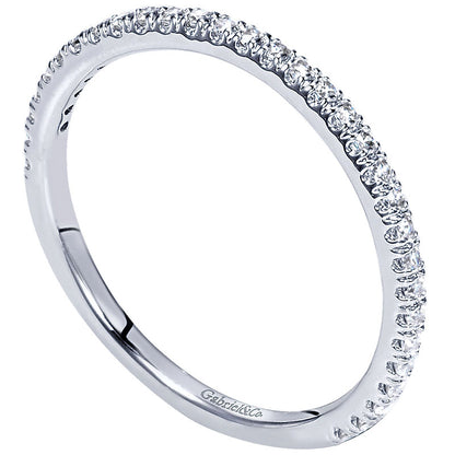Wedding Band 14k White Gold Diamond Straight