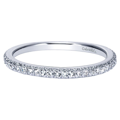 Wedding Band 14k White Gold Diamond Straight
