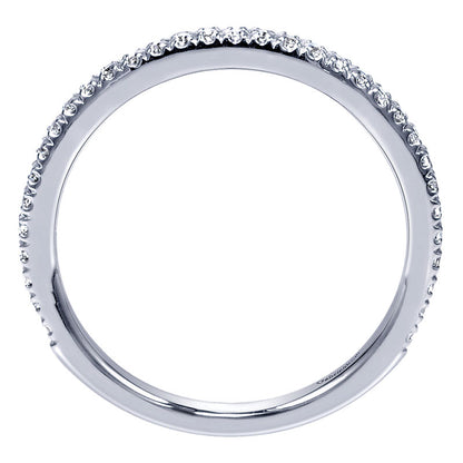Wedding Band 14k White Gold Diamond Straight