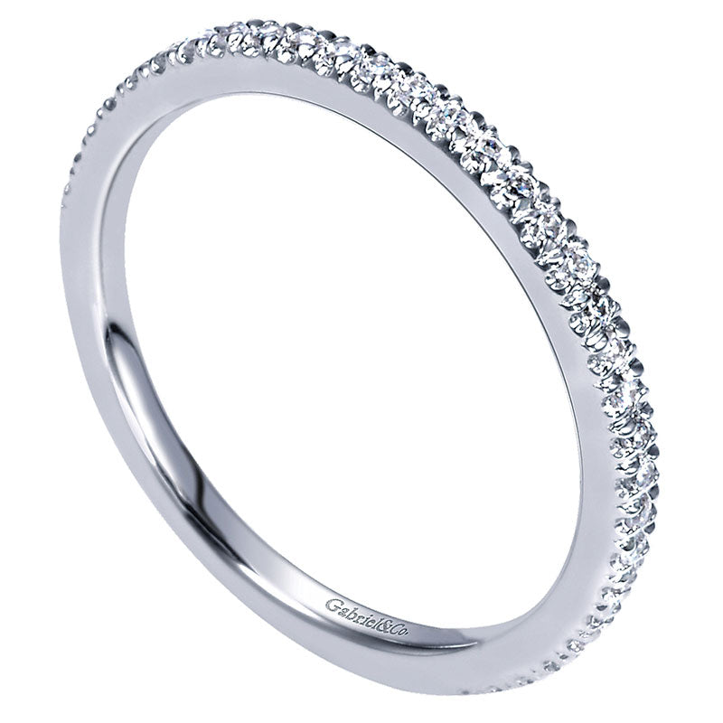 Wedding Band 14k White Gold Diamond Straight