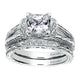 Wedding Band 14k White Gold Victorian Straight