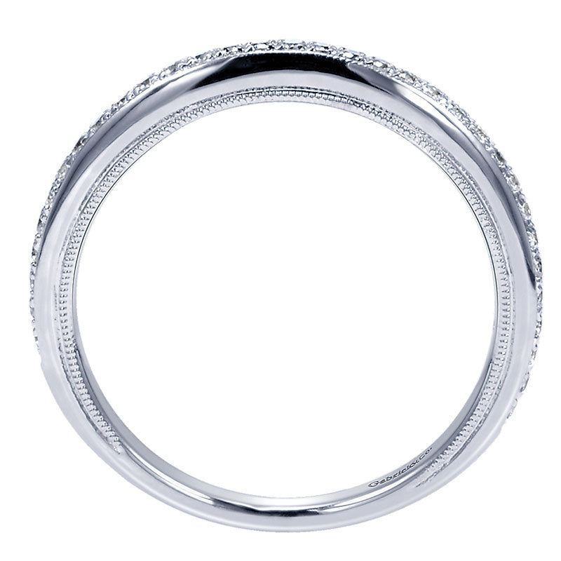 Wedding Band 14k White Gold Diamond Straight