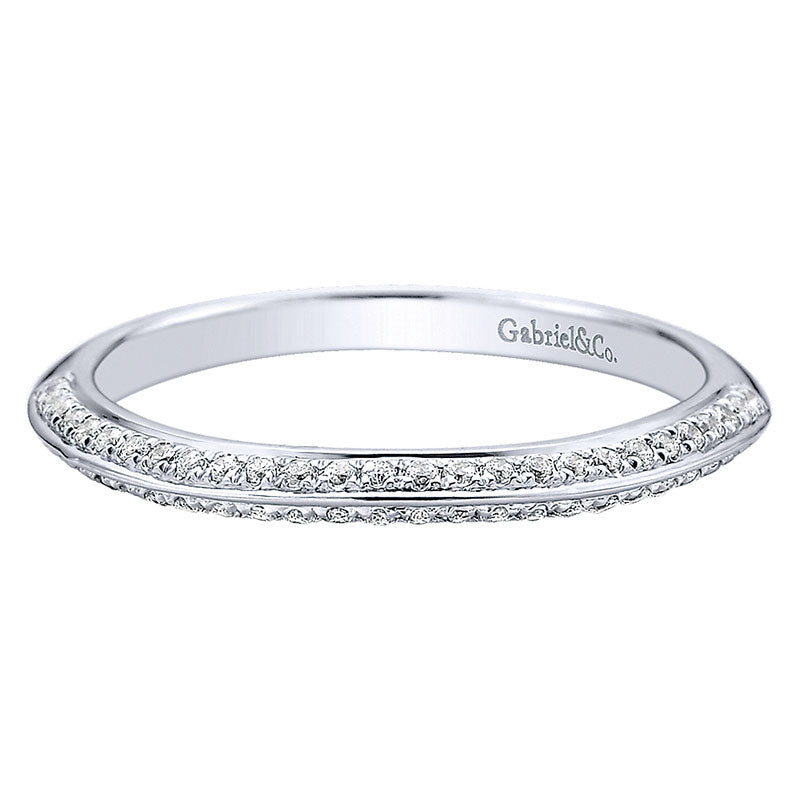Wedding Band 14k White Gold Diamond Straight